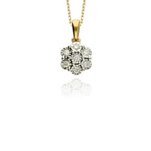 Zawieszka z brylantami 0,08ct żółte złoto