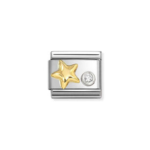 Nomination Link Gold 18K+Silver 630301-01 Gwiazda z cyrkonią