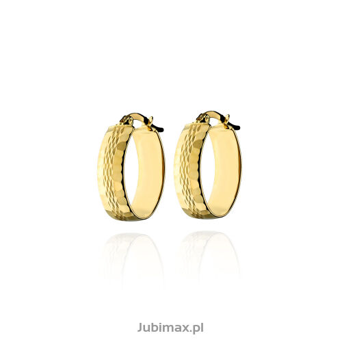 Kolczyki złote pr.585 młotkowane