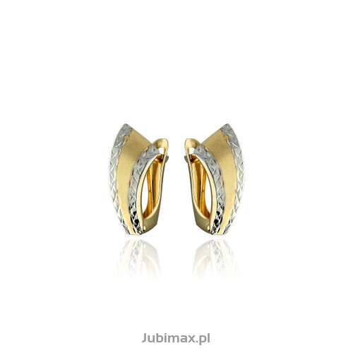 Kolczyki złote pr.375 z białym złotem