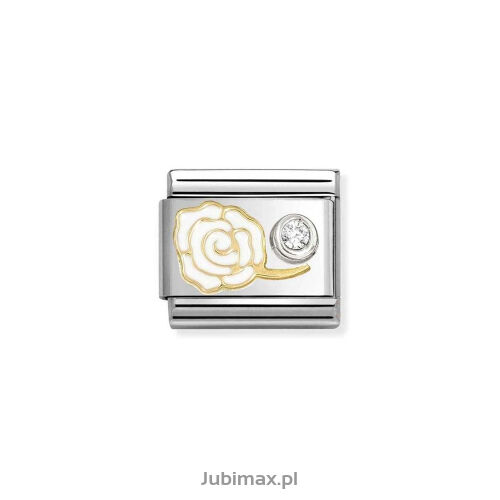 Nomination Link Gold 18K+Silver 630302-07 Biała róża