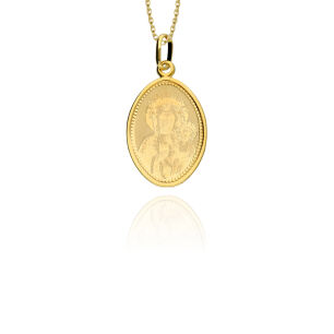 Medalik złoty pr.333 Matka Boska owalny