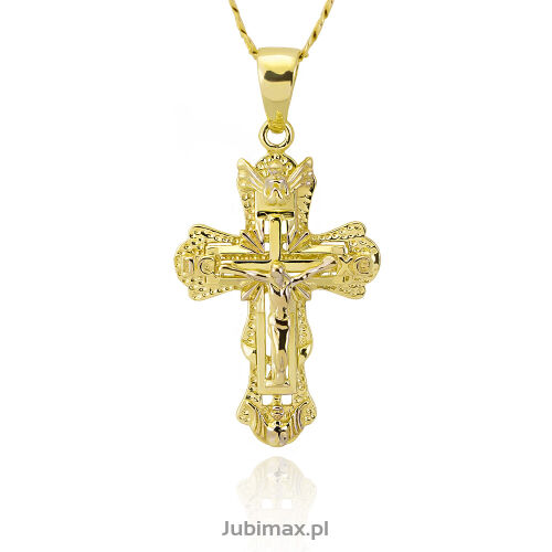 Krzyżyk złoty pr.585 ozdobny