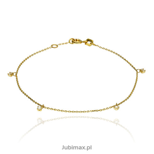 Bransoletka złota pr.333 z cyrkoniami 18cm
