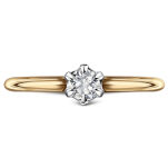 Pierścionek z brylantem 0,14ct żółte złoto r14