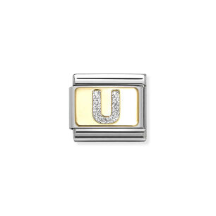 Nomination Link Gold 18K 030291-21 Srebrna litera U