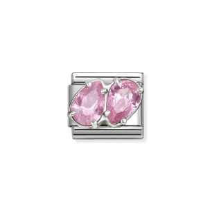 Nomination Link Silver 925 330329-10 Różowe krople