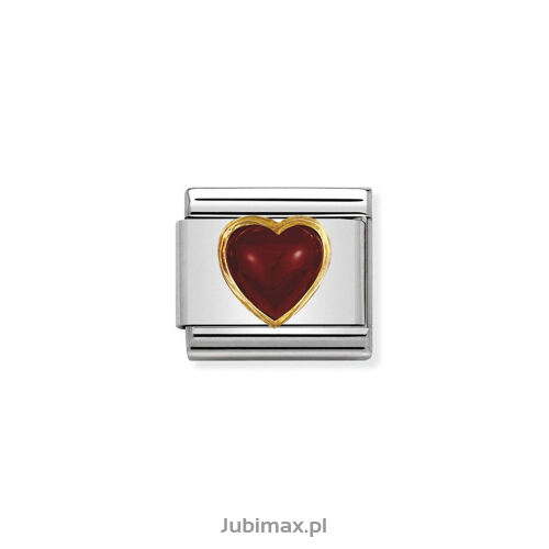 Nomination Link Gold 18K 030501-04 Agat czerwony serce