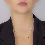 Naszyjnik złoty z zawieszkami 5 elementów 45cm - 3