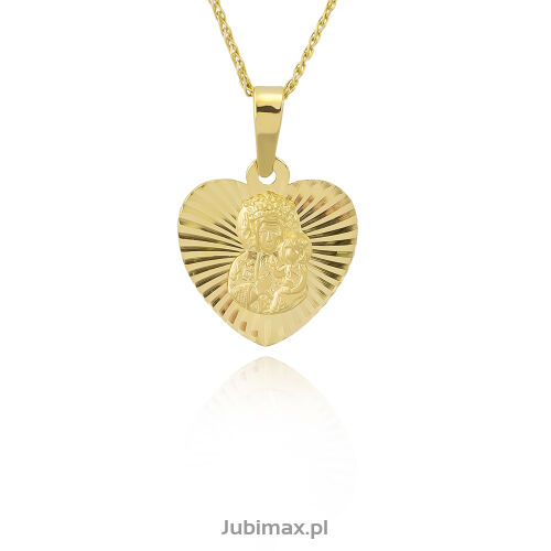 Medalik złoty pr.585 Matka Boska serce