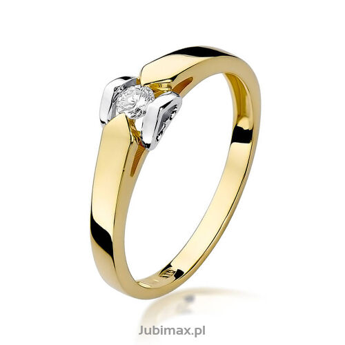 Pierścionek z brylantem W320 0,09ct żółte złoto