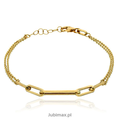 Bransoletka złota pr.585 łańcuch podwójna 19cm