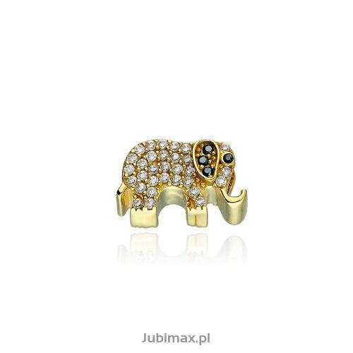 Zawieszka złota pr.585 z cyrkoniami charms słoń
