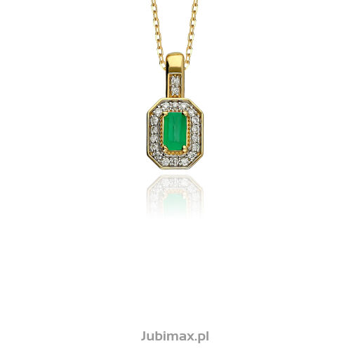 Zawieszka ze szmaragdem 0,38ct i brylantami