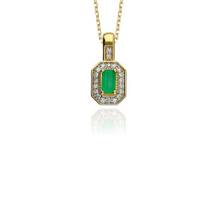 Zawieszka ze szmaragdem 0,38ct i brylantami