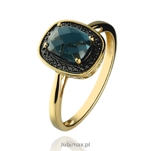 Pierścionek z london blue topazem 1,60ct r18