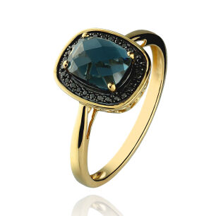Pierścionek z london blue topazem 1,60ct r18