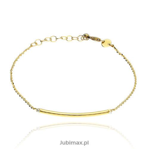 Bransoletka złota pr.585 z blaszką 19cm