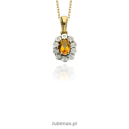 Zawieszka z cytrynem 0,52ct i brylantami