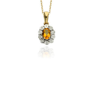 Zawieszka z cytrynem 0,52ct i brylantami