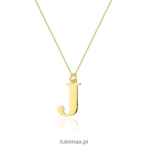 Naszyjnik z brylantem C69 0,005ct Literka J