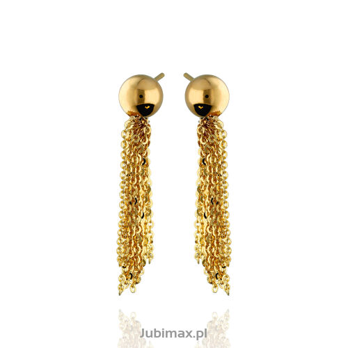 Kolczyki złote pr.585 kulki z chwostem