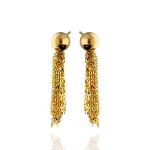 Kolczyki złote pr.585 kulki z chwostem